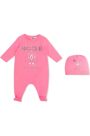 Moschino Metallic logo bodysuit and hat