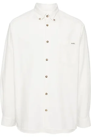 A.P.C. Logo-embroidered organic cotton shirt