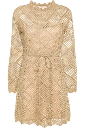 Twin-Set Open-knit lurex mini dress