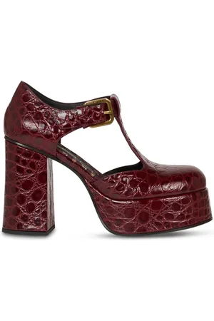 Etro 110mm crocodile-embossed platform pumps