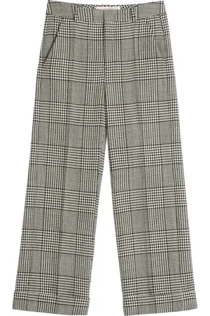 VALENTINO GARAVANI Turn-up checked wool trousers