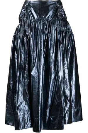 REJINA PYO Anika gathered lam?? midi skirt