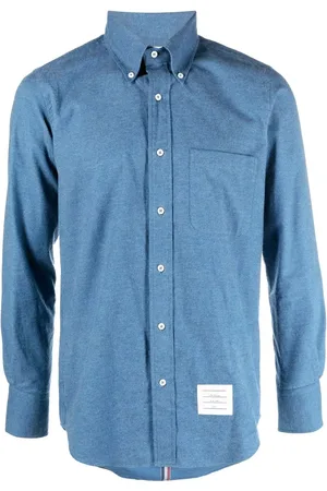 Thom Browne Logo-patch denim shirt