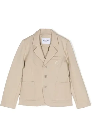 Trussardi Logo-embroidered single-breasted blazer