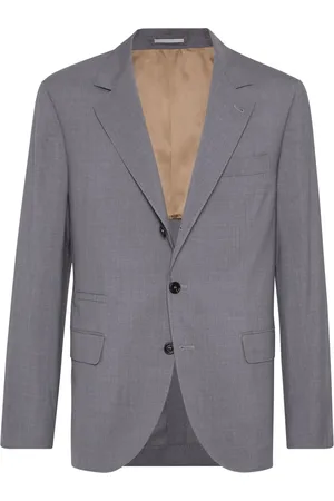Brunello Cucinelli Single-breasted wool-silk blazer
