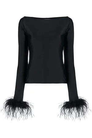 Atu Body Couture Feather-cuffs long sleeve top