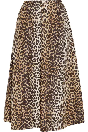 Ganni Leopard-print midi skirt