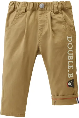 Miki House Logo-print straight-leg trousers