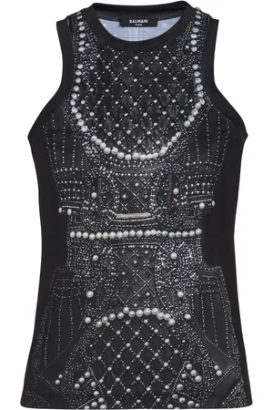 Balmain Embroidery-print tank top