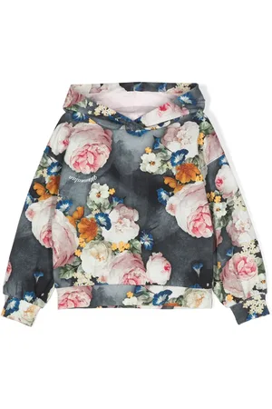 MONNALISA Floral-print jersey hoodie