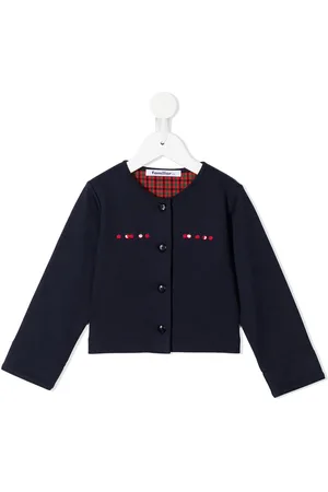 Familiar Embroidered-motif cotton cardigan