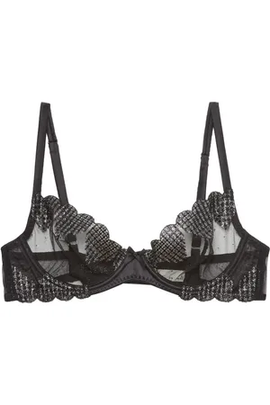 FLEUR DU MAL Heart embroidered demi bra