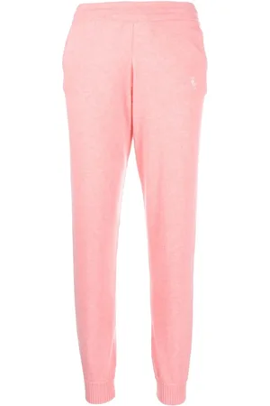 Sporty & Rich Embroidered-logo cashmere track-pants