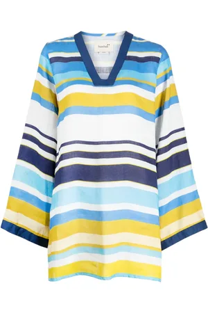 Bambah Rainbow V-neck linen tunic