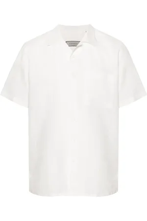 CANALI Camp-collar linen shirt