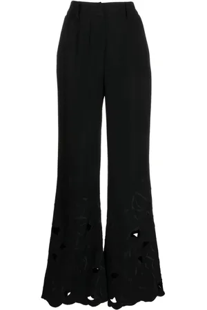 Elie saab Embroidered cut-out flared trousers