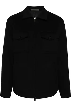 THEORY Zip-up felted shirt jacket