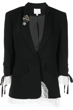 Cinq A Sept Roxie lace-trim blazer