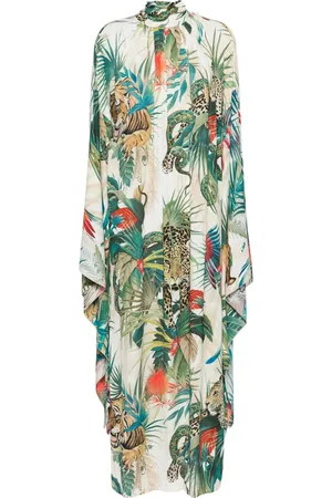 Roberto Cavalli Jungle-print crepe maxi dress