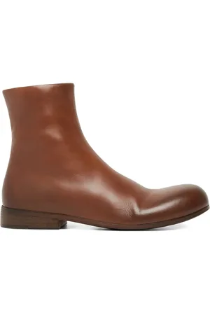 MARSÈLL Round-toe leather ankle boots