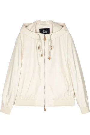 MAN ON THE BOON. Eco-leather hooded zip-up jacket