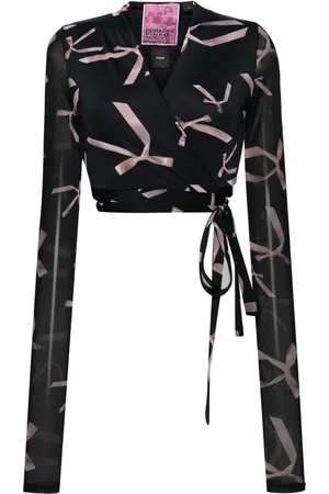 Pinko X Patrick McDowell long-sleeved wrap top