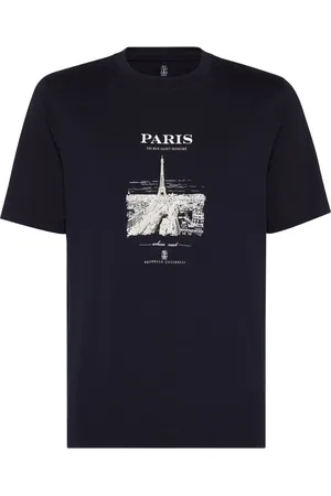 Brunello Cucinelli Cotton paris graphic print t-shirt