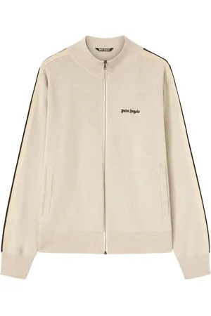 Palm Angels Logo-embroidered knit jacket