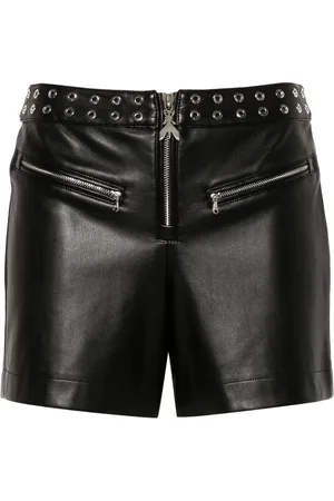 Patrizia Pepe Eyelet-detail faux-leather shorts