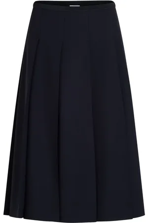 Patou Pleated twill midi skirt