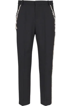 Balmain Rhinestone-embellished straight-leg trousers