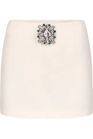 AREA Brooch-detail mini skirt