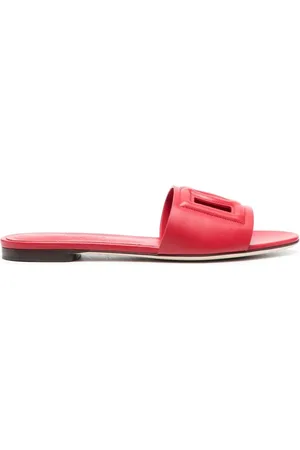 Dolce & Gabbana DG Logo leather slides