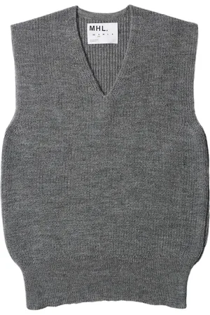 MARGARET HOWELL Chunky-ribbed virgin-wool vest