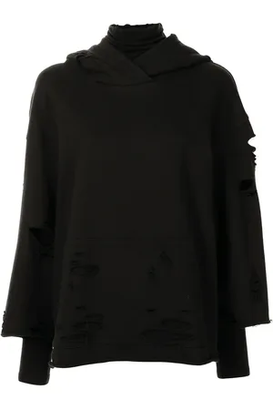 GOEN.J Destroyed layered hoodie