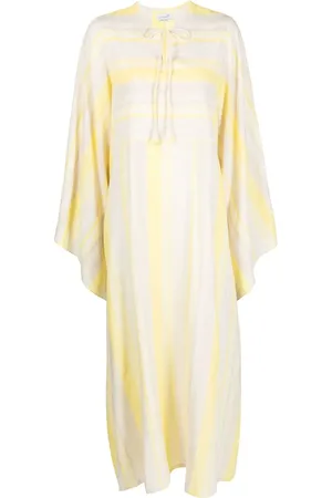 Bambah Striped tie-fastening kaftan dress