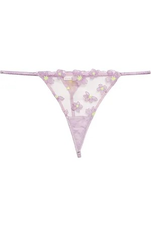FLEUR DU MAL Petal embroidered V-string