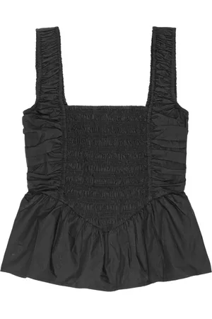 Ganni Gathered detailing peplum blouse