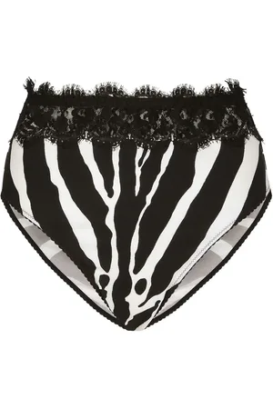 Dolce & Gabbana High-waisted zebra-print briefs