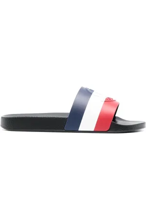 Moncler Striped logo-embossed slides