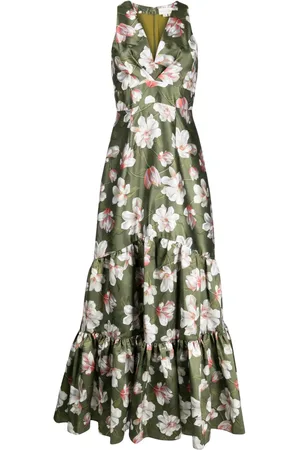 Sachin & Babi Rori magnolia-print gown