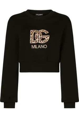 Dolce & Gabbana Logo-patch cotton cropped sweatshirt