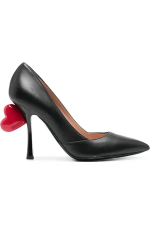Moschino 105mm heart-appliqu?? leather pumps