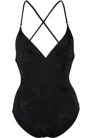 Stella McCartney Crystal-star strappy-back swimsuit
