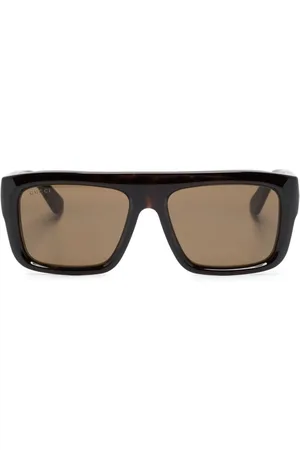 Gucci Logo-engraved rectangle-frame sunglasses