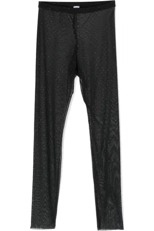 MONNALISA Rhinestone-embellished semi-sheer leggings
