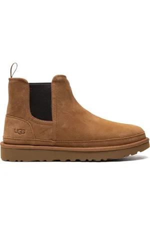 UGG Debossed-logo shearling ankle boots
