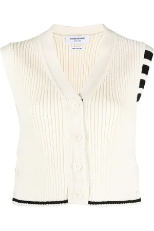Thom Browne 4-Bar stripe intarsia-knit vest