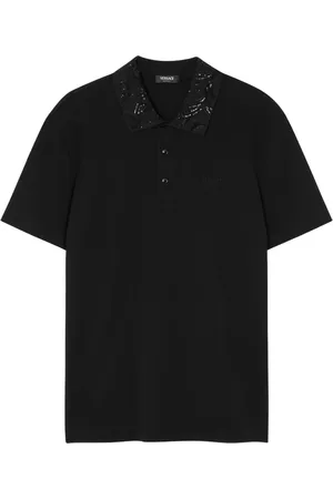 VERSACE Barocco sequin-embellished polo shirt