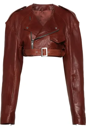Rick Owens Micro Biker cropped leather jacket